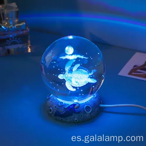 Luz de la noche de la bola de cristal brillante